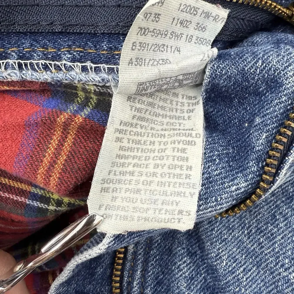 Vtg LL Bean Flannel Lined Jeans 38x30 Blue Denim‎ Winter Work Outdoor Cabin Warm